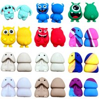 3D Silicone Beads 10PCS Cartoon Animals Silicone Bead FOR Baby Handmade DIY Pen Jewelry Pendant Wholesale Accessories Gifts