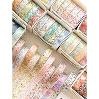 5 Rolls of Boxed Romantic Flower Handbook Tape, Cute DIY Fresh Decorative Washi Tape for Students, a Must-Have Gift for Students