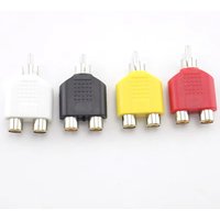 4 Pcs/lot RCA Connector Y Splitter AV Audio Video Plug Converter 1 Male to 2 Female Adapter Kit AV Jack RCA Plug To Double Cable