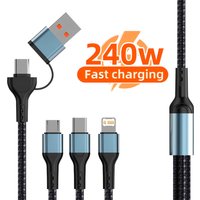2-In-3 USB Cable Type C Usb Micro For iphone Samsung Huawei Xiaomi Multi Port Multiple Charging Wire PD Charging Braid Cable