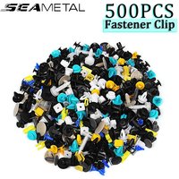 SEAMETAL Car Fastener Clips 500Pcs Mixed Car Fastener Universal Car Bumper Retainer Clips Plastic Push Rivet Door Clips Panel