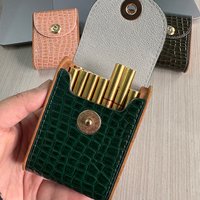 1pc Elegant Faux Leather Wooden Cigarette Case - Moisture-Proof, Thick Design, Fits Cigarettes Up to 3.54