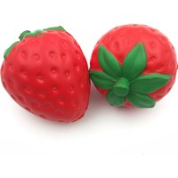 Soft Strawberry Fruit Squishy Toy Simulated Strawberry Stress Relief Squeeze Anti-Anxiety Sensory Fidget Toy for Friends Gifts