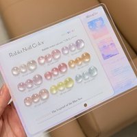 9Colors 12ML Ice Transparent Glass Bead Bubble Water Cat Eye Magnet Nail Gel Polish Purple Pink Blue Gel Varnishes for Manicure