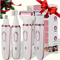 4-in-1 Ladies 'Multifunctional Electric Hair Remover Set Ladies Bikini Trimmer USB Charging Eyebrows Nose Hair Face Leg Portable
