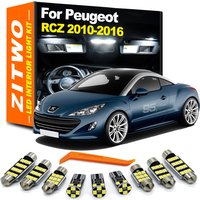 ZITWO 16Pcs Car LED Bulb Interior Indoor Dome Map Door Plate Light Kit For Peugeot RCZ Coupe 2010 2011 2012 2013 2014 2015 2016
