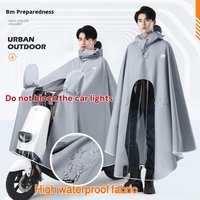 Rain Poncho Thickened Long Full-Body Stormproof Does Not Block Headlight for Motorcycle Electric Bike Cycling Outdoor
