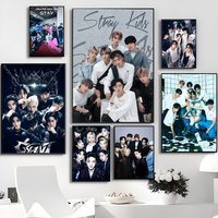 Popular Kpop S-Stray K-Kids Classic Anime Poster Waterproof Paper Sticker Coffee House Bar Room Wall Decor