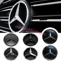 3D Front Grille Star OE Style Emblem Chrome Silver Logo For Mercedes Benz W204 W205 Auto Accessories