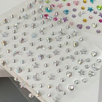 3D Star Moon Heart Rhinestone Stickers Multicolor Glitter Jewels Gem Deco Sticker Aesthetic Journaling Kids Kawaii Stationery