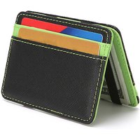 Ultra Thin PU Leather Women Men Magic Wallets Mini Coin Purses Short Business Credit Card Holder