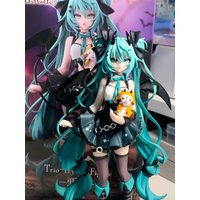 Anime 19CM Hatsune Miku Little devil raccoon Kawaii Action Figure PVC Doll Model Figure Toys Desktop Decoration Holiday Gifts
