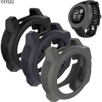 Silicone Protective Cover Cases Anti-Scratch Bezel Protector Replacement for Garmin Instinct Solar/Instinct 2
