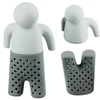 New Tea Man Tea Bag Food grade Silicone Tea Bag Small Person Shaped Tea Leak Filter Tea Bag
