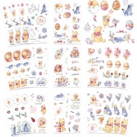 8/16 Pcs Cute Teddy Bear Make A Face Puzzle Stickers DIY Game Crafts for Cup Stationery Box Phone Scrapbook Decals
