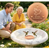 Bird Bath Copper Disk, 0.6mm Thick with Stable Triple-Point Support, All-Season Use, Universal Fit for Outdoor Birdbath