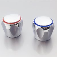 2pcs Hot & Cold Tap Top Head Faucet Cover Chrome Plated Replacement Set Kitchen Bathroom Faucet Handle