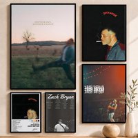 Singer Z-Zach Bryan Poster Self-Adhesive Waterproof Wall, Decorative Home Art & Holiday Gift