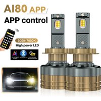 2pcs H7 LED Headlight Bluetooth APP Control Color 4800W H4 LED H1 H11 9005 9006 HB3 HB4 Auto Bulbs LED Lights for Car Headlights