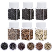 500pcs Hair Extension Micro Rings Links Beads, 5mm Silicone Lined Beads For Hair Extensions Tool