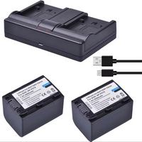 2Pcs 3000mAh NP-FH70 NP FH70 Battery+USB Dual Charger for Sony NP-FH30 NP-FH40 NP-FH60 NP- HDR-XR DVD105 HC28 SR300 SR200 SR82