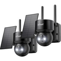 ieGeek 2 Stück 360° 2K Outdoor Kabellose Solar-Sicherheitskamera mit 5200mAh Wiederaufladbarem Akku, PTZ Akku WLAN CCTV-Kamerasysteme