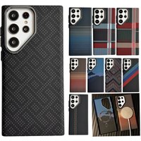 For Magsafe Carbon Fiber Texture Case For Samsung S26 Ultra S25 S24 S23 Plus Ultra Business Slim Magnetic Shockproof Back Cover