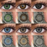EYESHARE 1 Paar farbige Kontaktlinsen für Augen, Schokoladen-Augenlinsen, Graubraun, schöne Pupillen, modische blaugrüne Augenkontaktlinsen