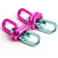 FishSheep Vintage Metallic Pink Drop Earrings for Women 2022 Punk Acrylic Geometric Chain Long Dangle Earring Trendy Y2K Jewelry