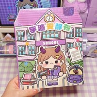 Cute PET Quiet Book Stickers Handmade Cartoon 3D Sticker Book Educational Miniature Scene Stickers for Children