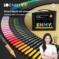 ENMY 1/24/80 Colors Direct Liquid Acrylic Markers Soft Tip Non-Transparent Blendable Art Markers School Supplies Stationery
