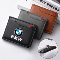 Leather Car Logo Wallet Credit Card Coin Bag Portable Purses For BMW 1 2 3 5 7 Series X1 X3 X4 X5 X6 E46 E90 E60 F10 G20 G30 F15