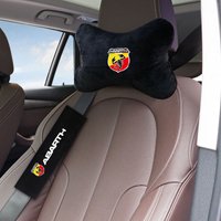 Car Seat Belt Shoulder Cushion Pad Protection Headrest Neck Support Pillow for ABARTH 695 595 500 Spider PUNTO Auto Accessories