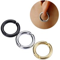 1 Pair Non-Piercing Fake Hoop Earrings For Women Men Classic Punk Stainless Steel Circle Hoops Clip Earring Without Hole Gifts