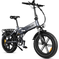 AliExpress NONE VITILAN V3 2.0 Folding E-Mountain Bike 20 Inch Fat Tire Off-Road Electric Bicycle for Adults Sports & Entertainment Cycling