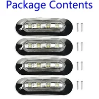 2pair Marine Boat LED Courtesy Lights Cabin Deck Walkway Boat Navigation Lights White 3.7" Sealed Waterproof All 12V-24V Boats