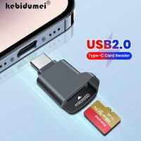 Type-C 2.0 Mini TF Card Reader Memory Card Reader USB C 2.0 External Storage Cardreader To SD Micro TF For Phones Tablet Laptop