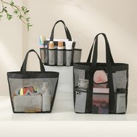 Beach Mesh Storage Bag Beach Toiletry Bag Large Capacity Mesh Bag Shoulder Hand Wash Bag Travel for Bathroom Dorms Beach Camping