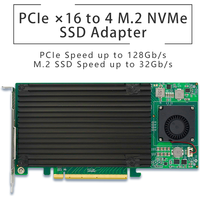 4 M.2 NVMe SSD PCIe x16 Adapter with PLX 8747 PCI Express 3.0 x16 Switch to 4 Ports M.2 Adapter Card---STC PE3162-4I