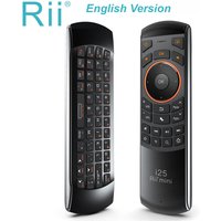 Mini clavier souris sans fil Rii I25 2.4G avec télécommande IR pour PC, tablette, Smart TV Box Android