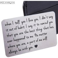 Fashion Wallet Insert Card for Men Husband From Wife Girlfriend Boyfriend Birthday Gifts for Groom Bride Him