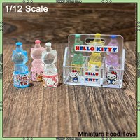 Hello Kitty Mini Handheld Simulated Drink Bottles Miniature Dollhouse Accessories Model Props For Food Play Scene Decoration