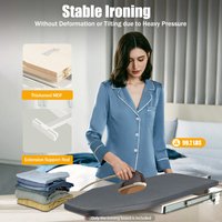 Folding Ironing Board:Compact and Stable w/ 180° Rotation Function,18 mm Wooden Plate,for up to 45 kg, Made of Durable Materials