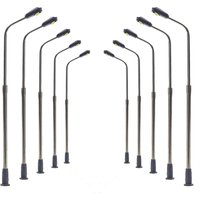 Evemodel 10pcs Model Railway Metal Street Light Lamps Z N TT HO Scale LED 3V Free Resistor Single Head