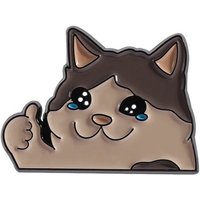 Cartoon Strong Cat Thumb Up Enamel Pins Funny Cute Sad Cry Cat Brooches Backpack Lapel Badge Decor Jewelry Gift for Kids Friends