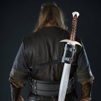 Black Premium Viking Medieval Knight Sword Sheath PU Leather Halloween Costume Accent Perfect for LARP Stage Cosplay