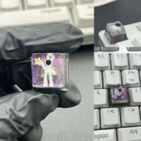 1Pcs Cute High Quality Hot Sale Colorful Translucent Star Astronauts Key Caps Cross Shaft Mechanical Keyboard Keycap Accessories