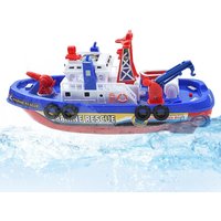 Toy Boats For Bathtub Electric Fire Boat Toddler Toys Water Play Games Battery Operated Ship With Automatic Water Spray Lights &