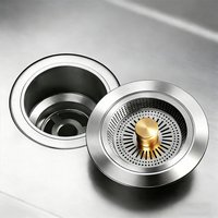 Universal Pop Up Kitchen Sink Strainer Bounce Core Drain Stopper Extra Large Anti Clogging Basket Fits Shallow Deep Drains
