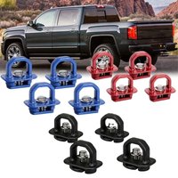 Red/Blue/Black Truck Bed Side Wall Anchors 4Pcs Set Tie Downs Anchor For Chevy Silverdo Pickup Anchor Truck Bed Easy To Use